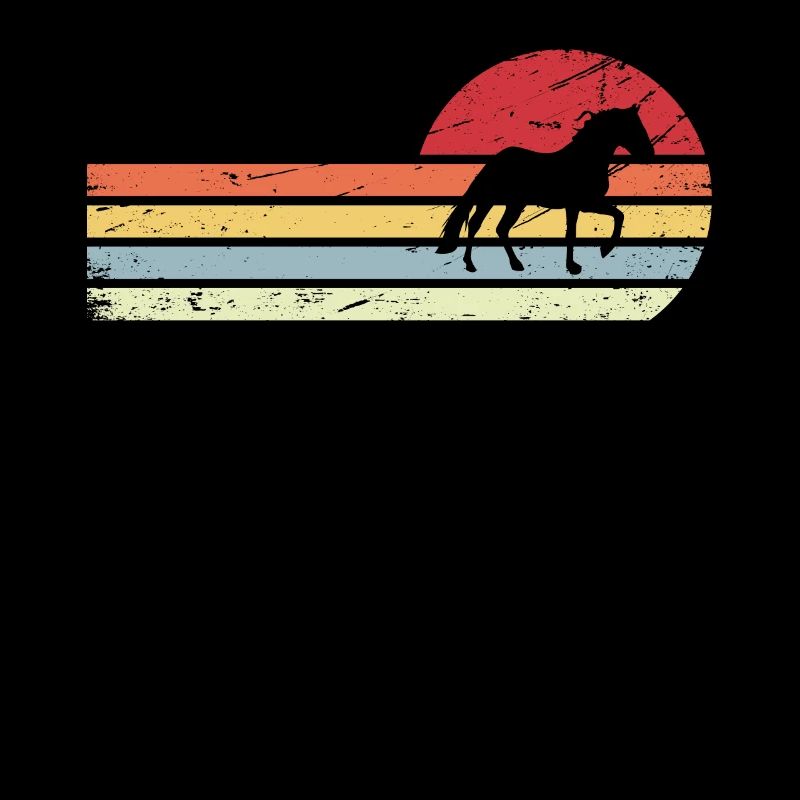 Soleil et lignes rétro - cheval -