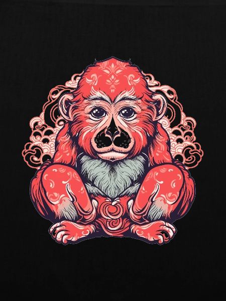 Süßer Anime -Stil Macaque Kawaii