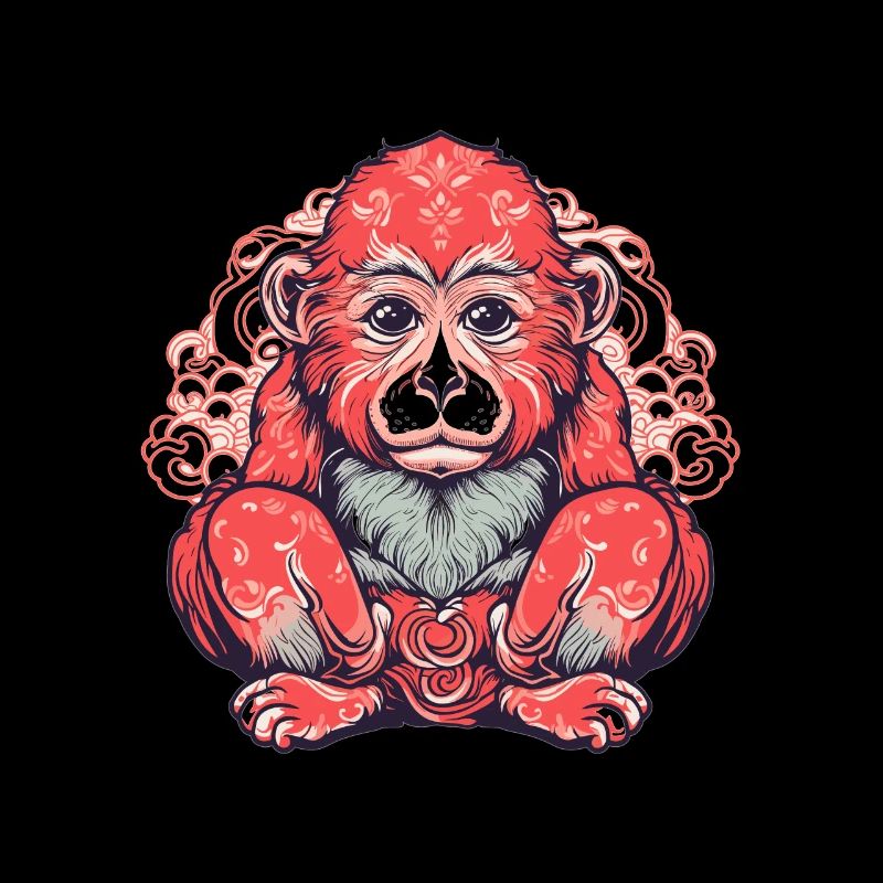 Süßer Anime -Stil Macaque Kawaii