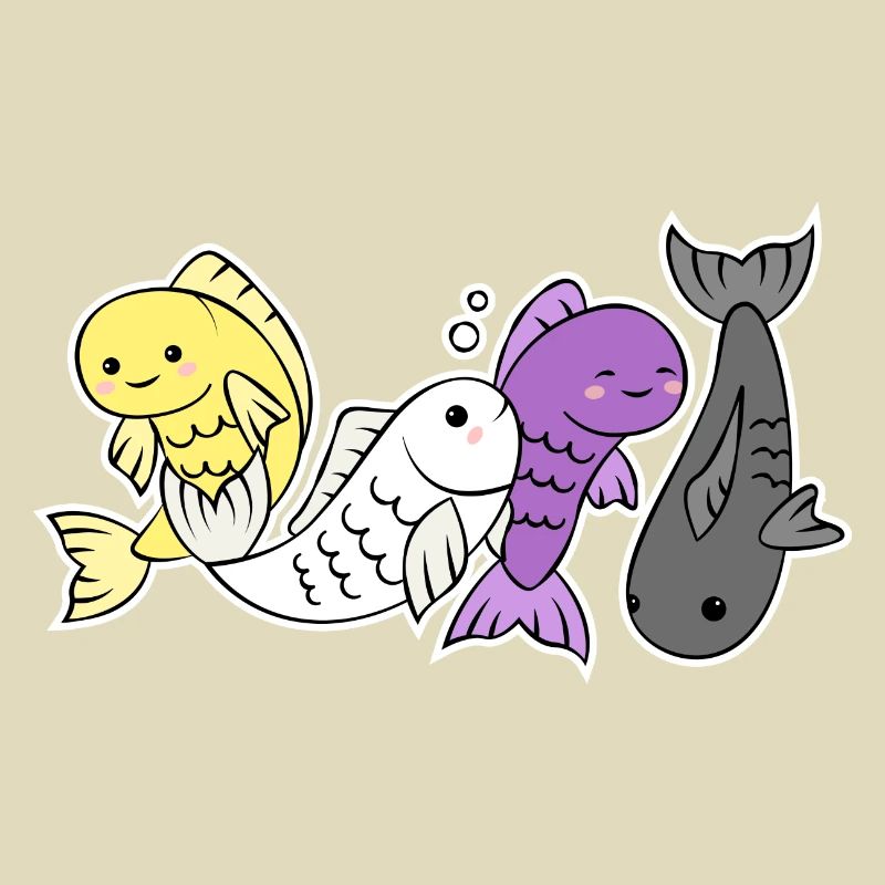 Non-binary flag fish design for proud Enbys
