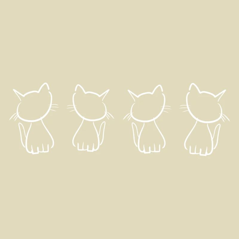 quatre chats animaux mignon forme d’animal de compagnie