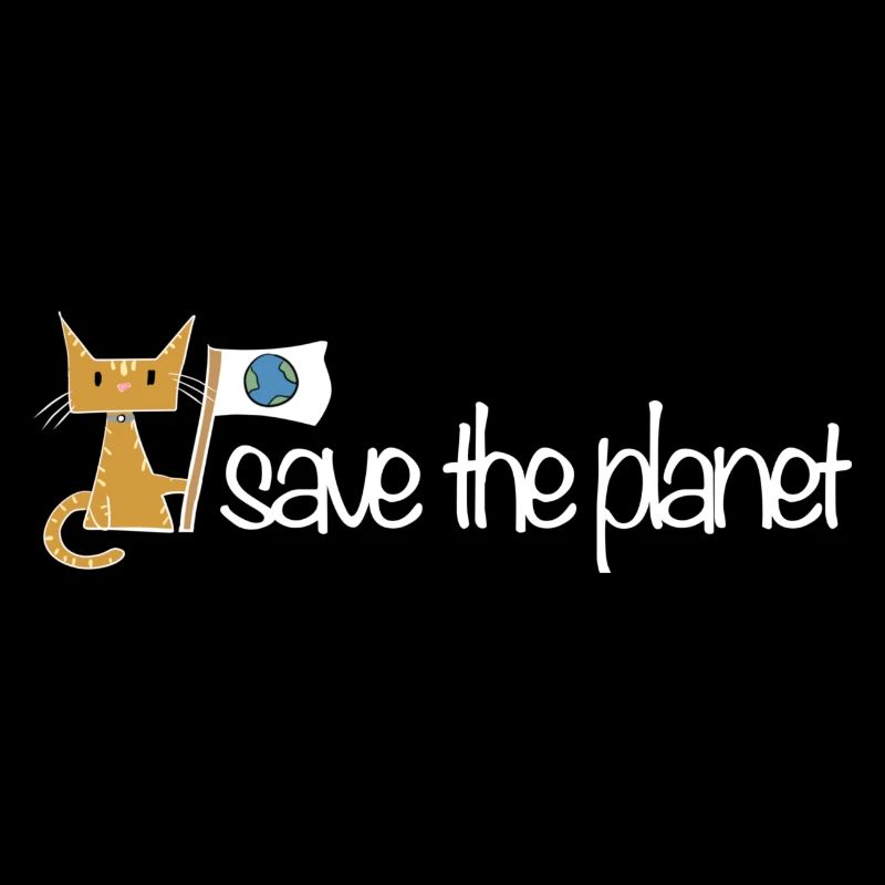 rette den Planeten Klimaschutz Katze