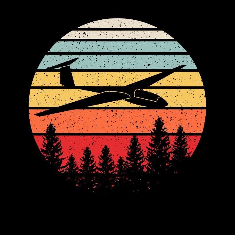 Gliding vintage glider pilot