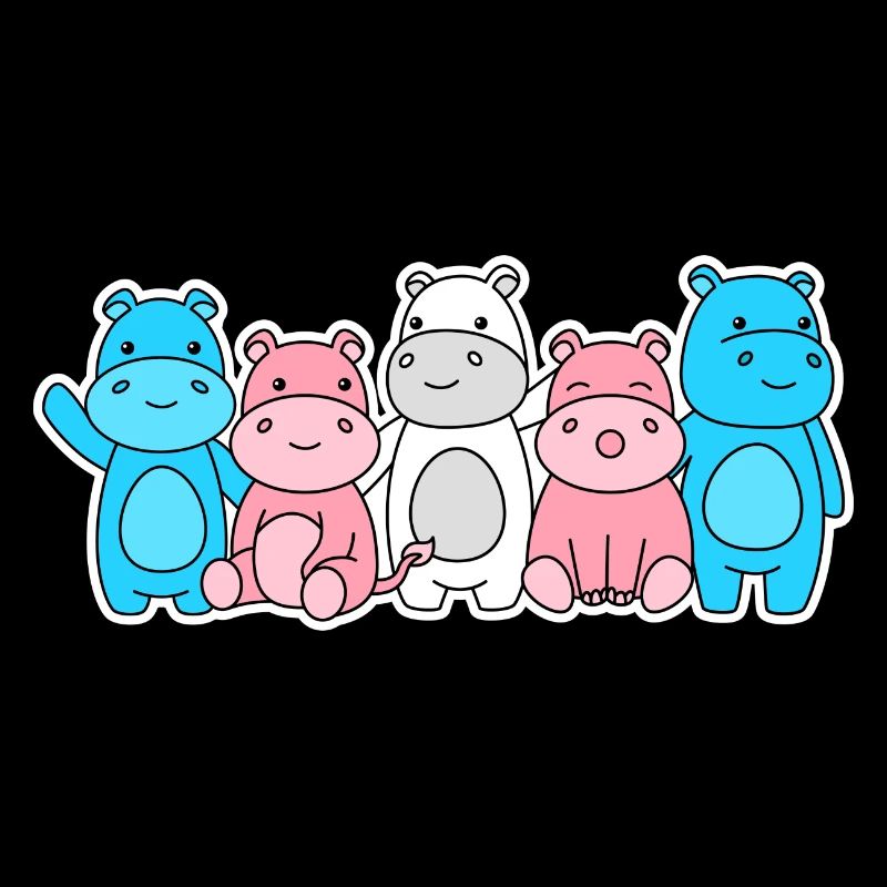 Conception d’hippopotames trans flag pour les personnes trans