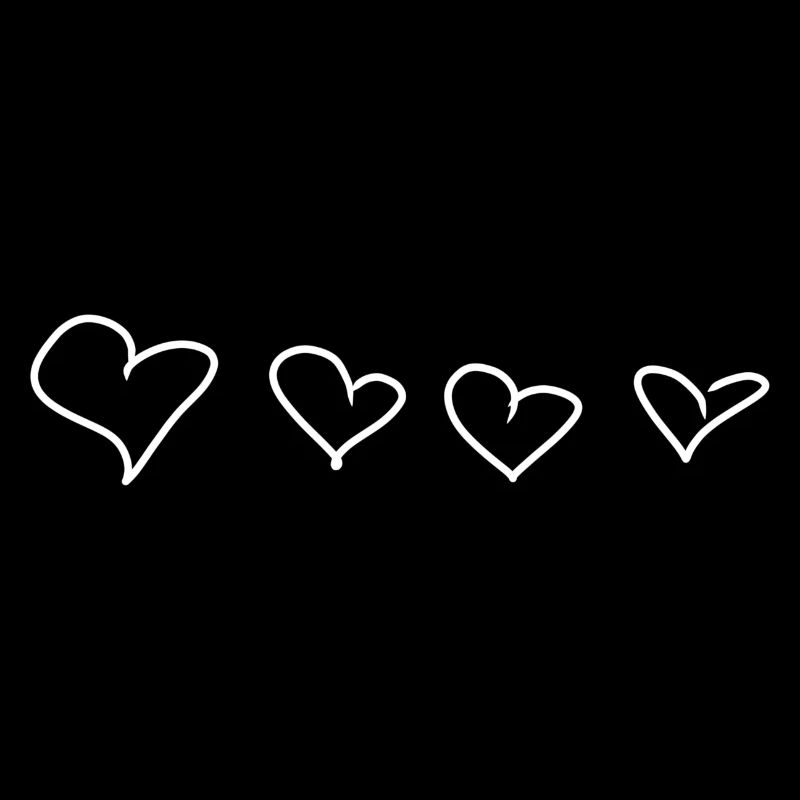 vier Herzen symbol liebe