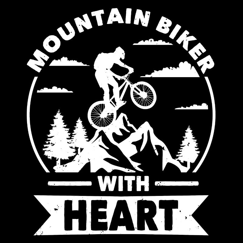 Mountain bikers with heart on the mountain