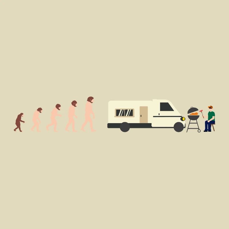 Evolution Camper Sommer Lustige Geschenkidee