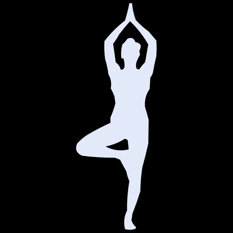 Yogastellung Baum-Pose Silhouette