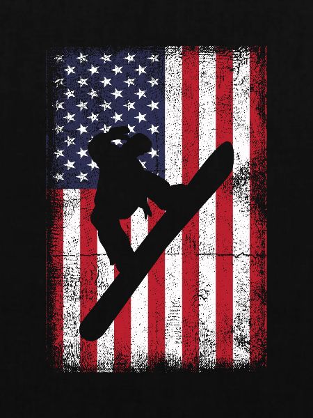 us flag patriotic snowboarding snowboard