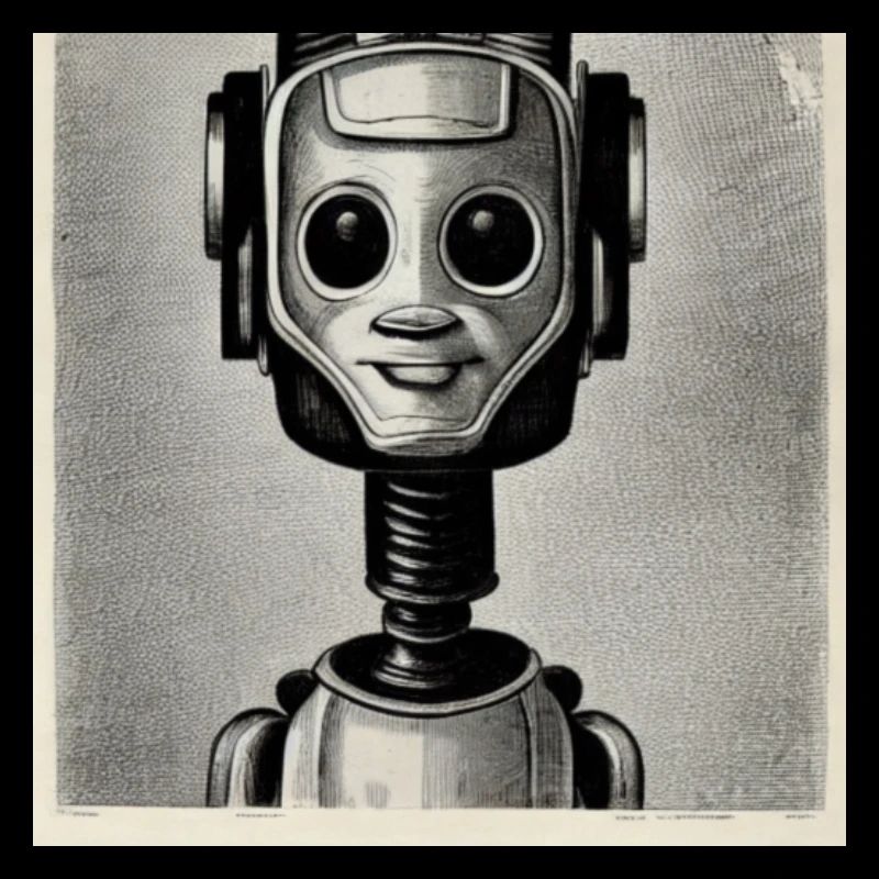 Roboter schwarz weis