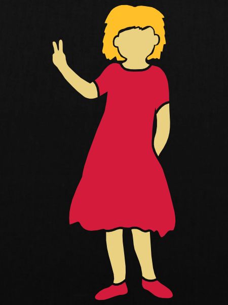 Mädchen Silhouette Peace Zeichen