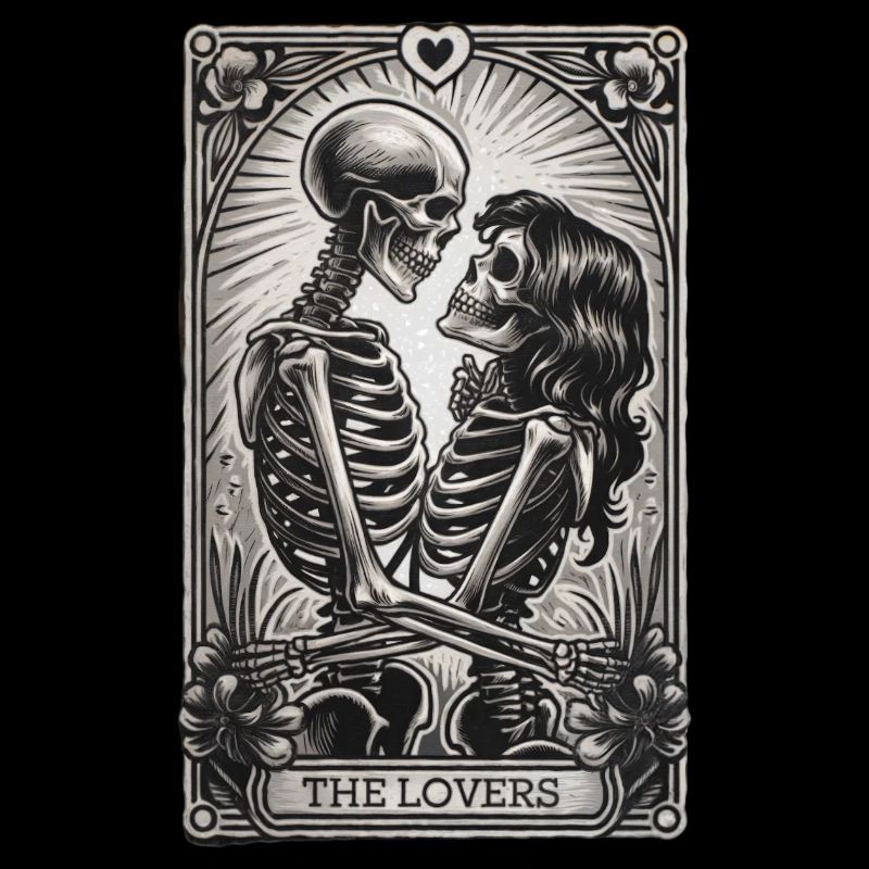 Die Liebenden Skelett Gothic Tarot Kunst