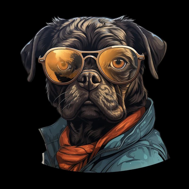Pug with sunglasses