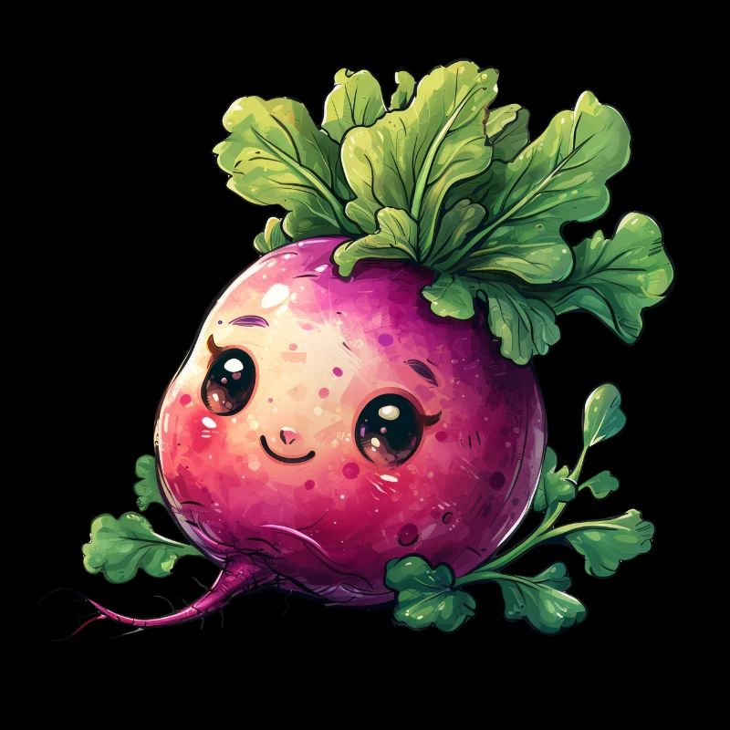 Radishes happy comic style