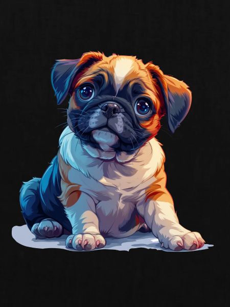 Mops Welpen sitzend