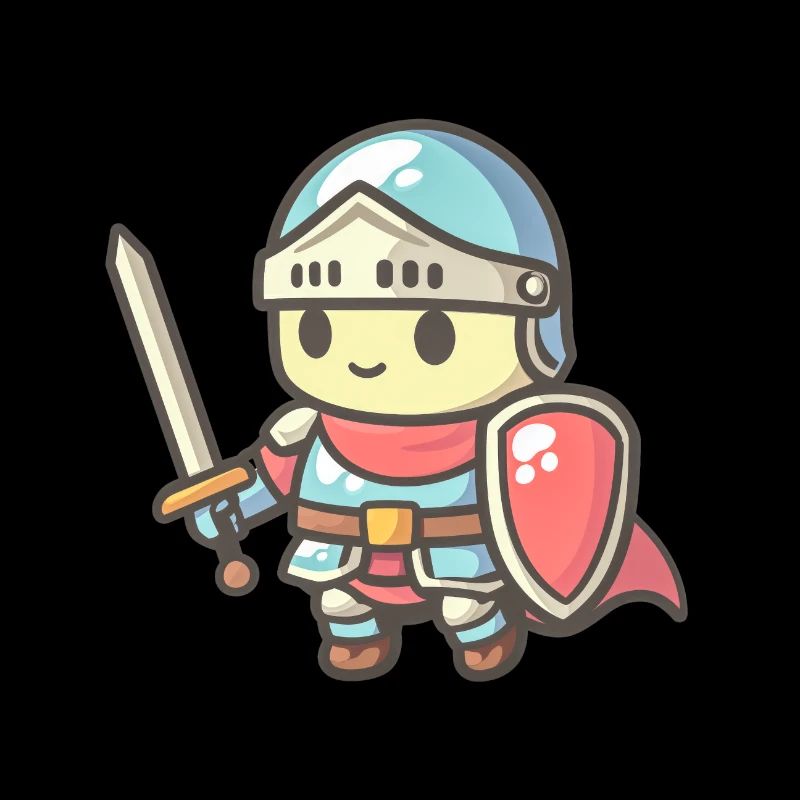 Brave knight in comic book style for kids