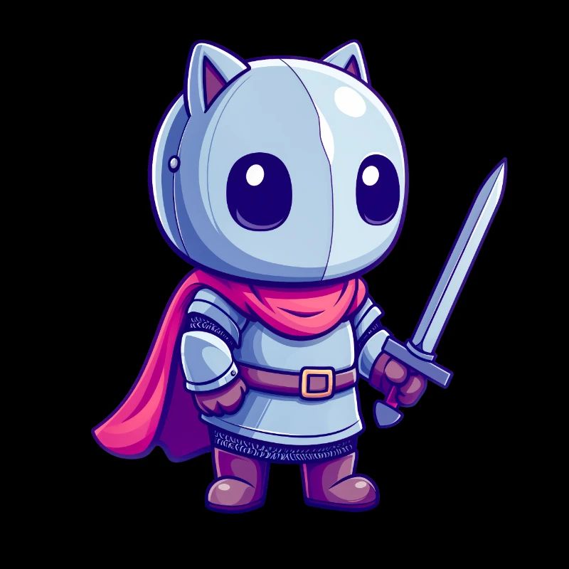 Brave knight in comic book style for kids