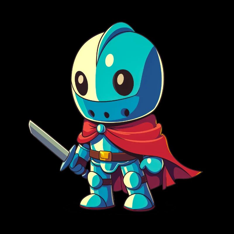 Brave knight in comic book style for kids