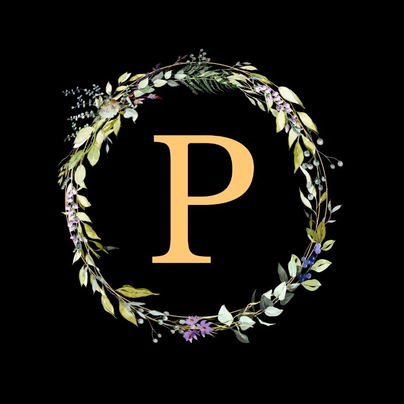 P Monogram Eucalyptus Wreath