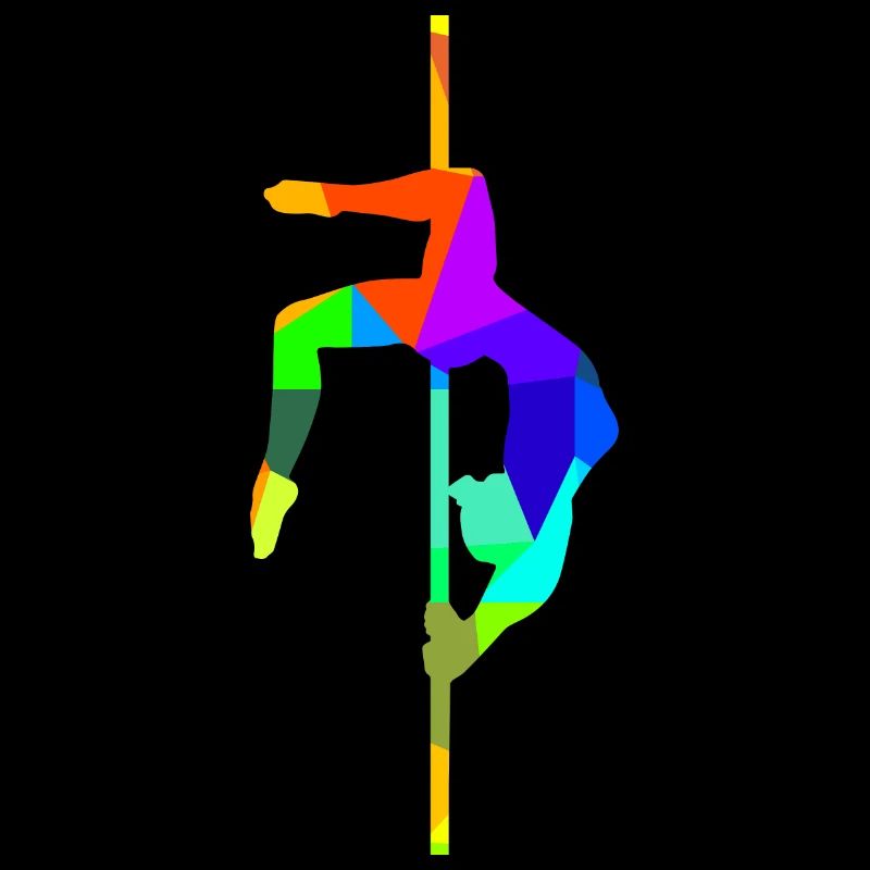 Pole Dancing Arc-en-ciel Couleurs Polygone Sports