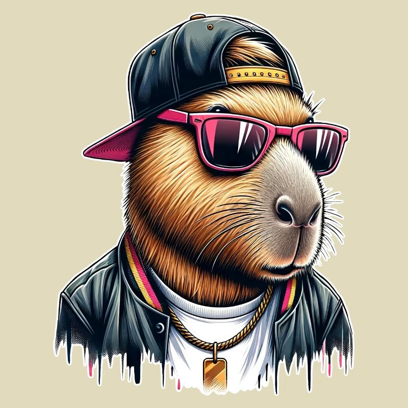 Capybara Cap Lunettes de soleil cool