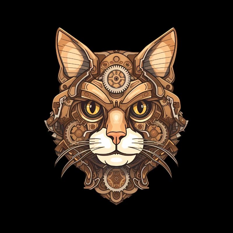 Steampunk Katze Katzenkopf
