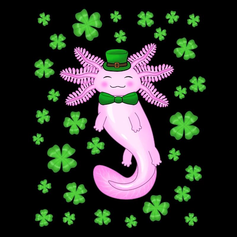 Axolotl de la Saint-Patrick rose