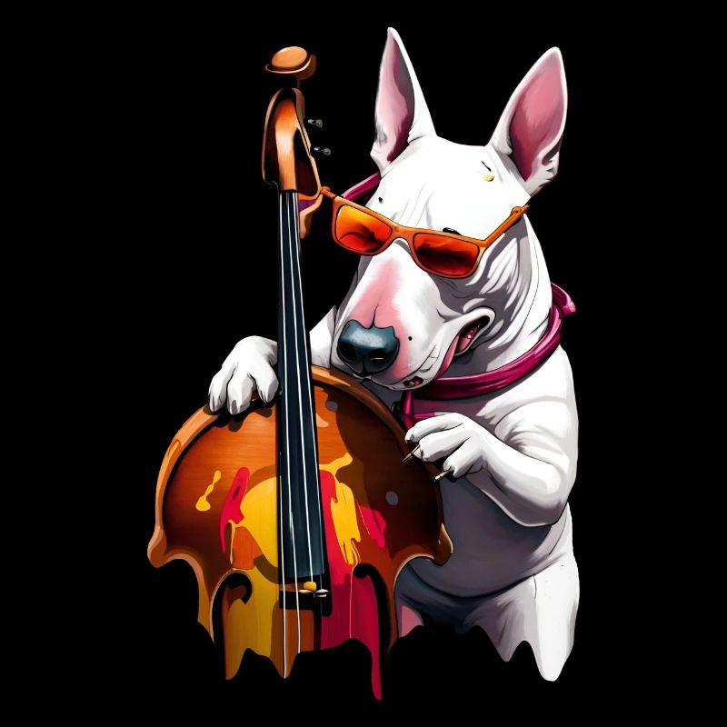 Englischer Bullterrier Kontrabassist
