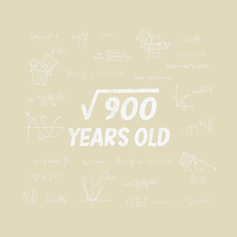 Square Root from 900 - 30th Birthday Math Nerd