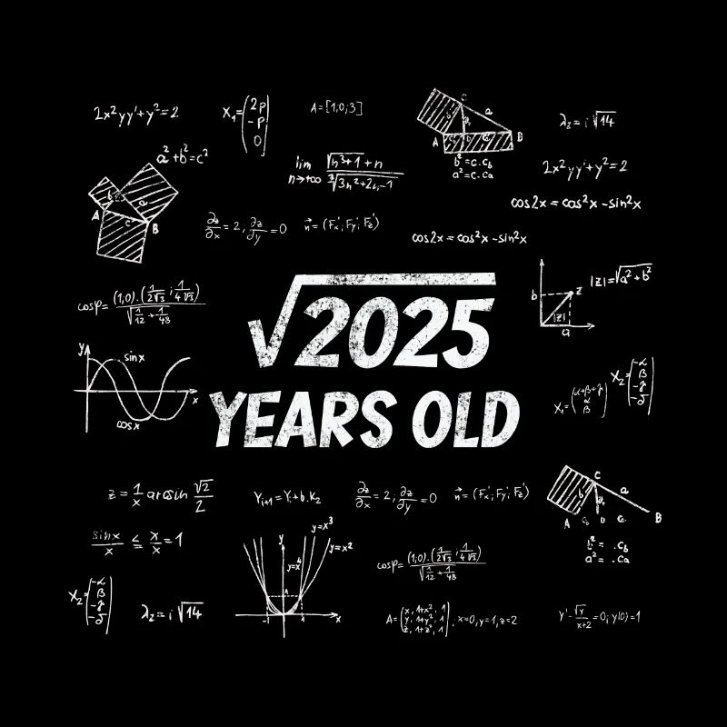 Racine carrée à partir de 2025 - 45e anniversaire math nerd