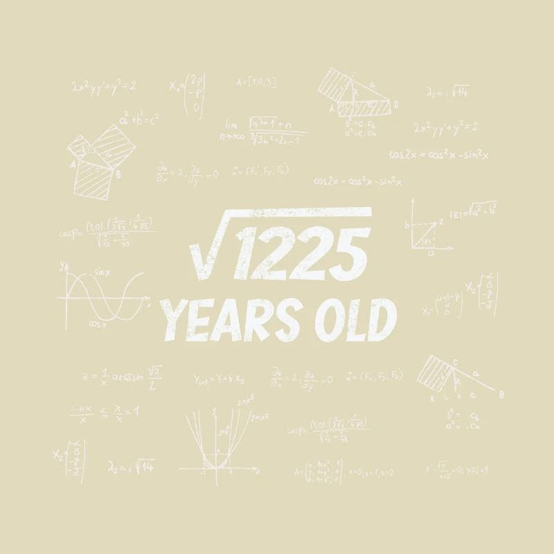 Square root from 1225 - 35th birthday math nerd