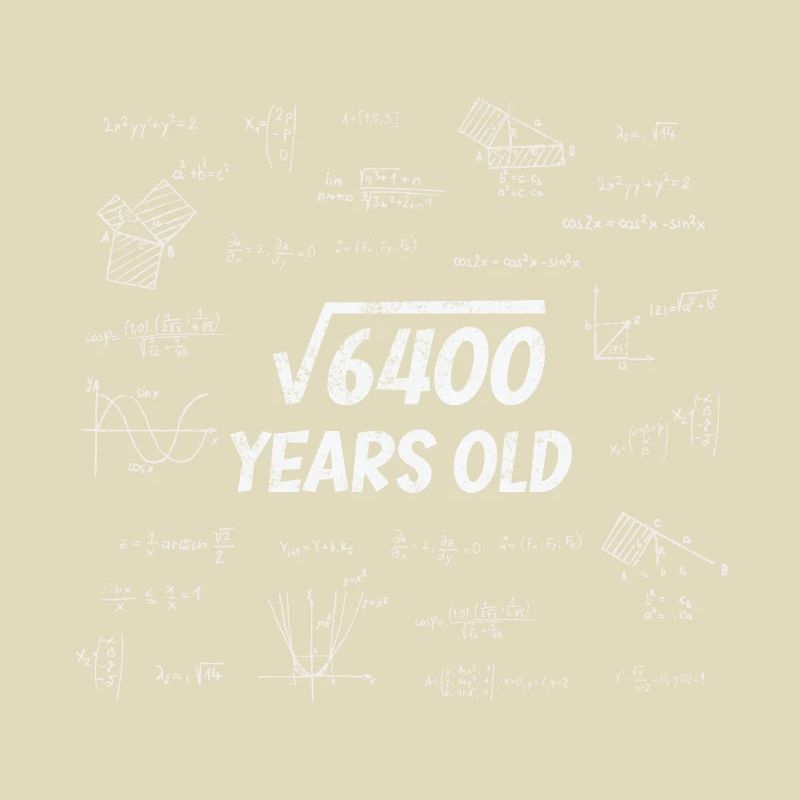 Square root from 6400 - 80th birthday math nerd