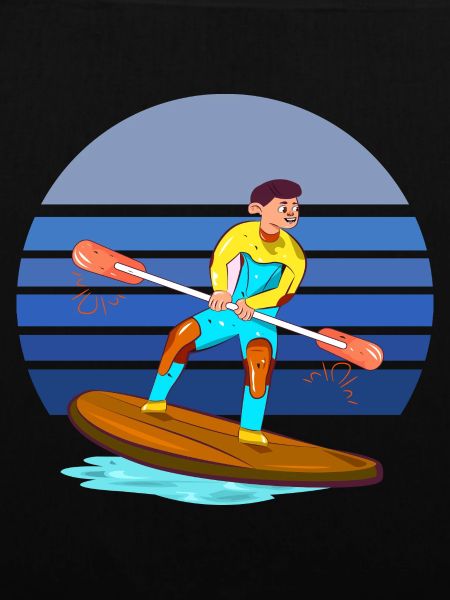 Paddleboarding Blue Retro