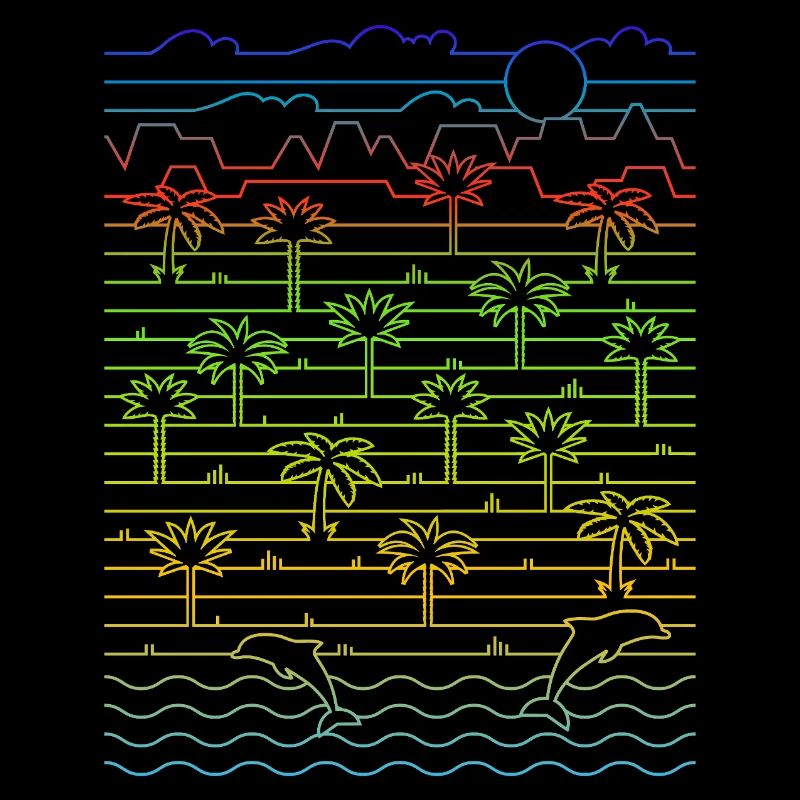 Paysage tropical (plage, lignes)
