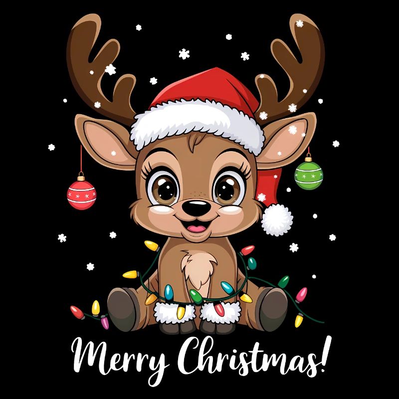 Renne Noël drôle mignon Joyeux Noël