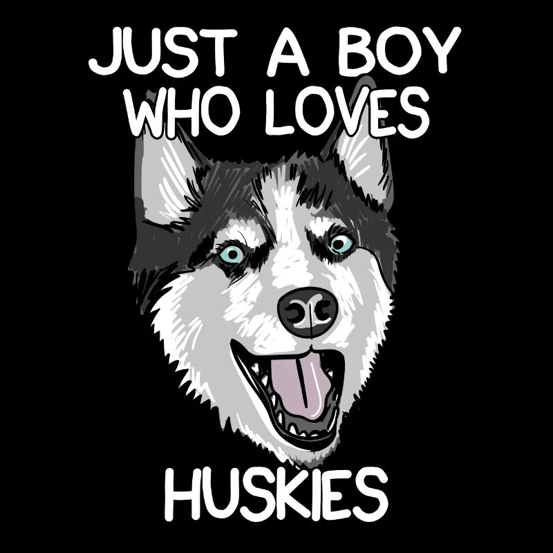 Nur ein Junge, der Huskies liebt