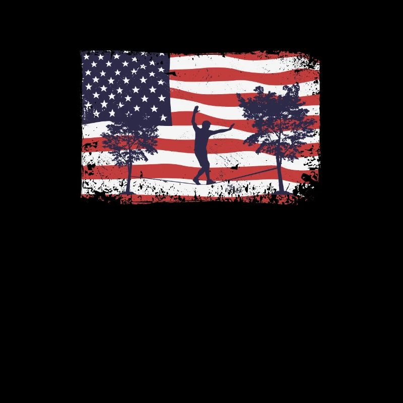 Slackline du drapeau américain