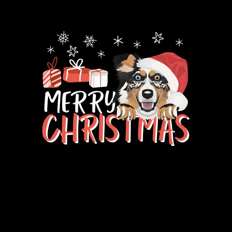 Australian Shepherd Merry Christmas