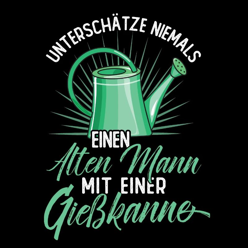 Alter Mann mit einer Gießkanne