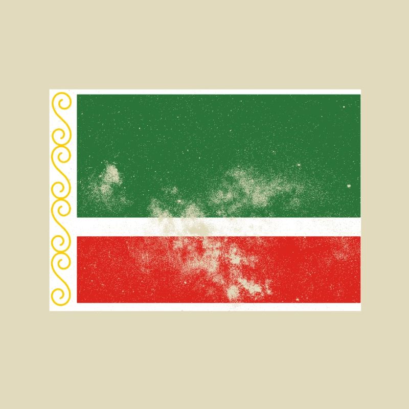 Chechnya Chechen Flag Vintage Effect