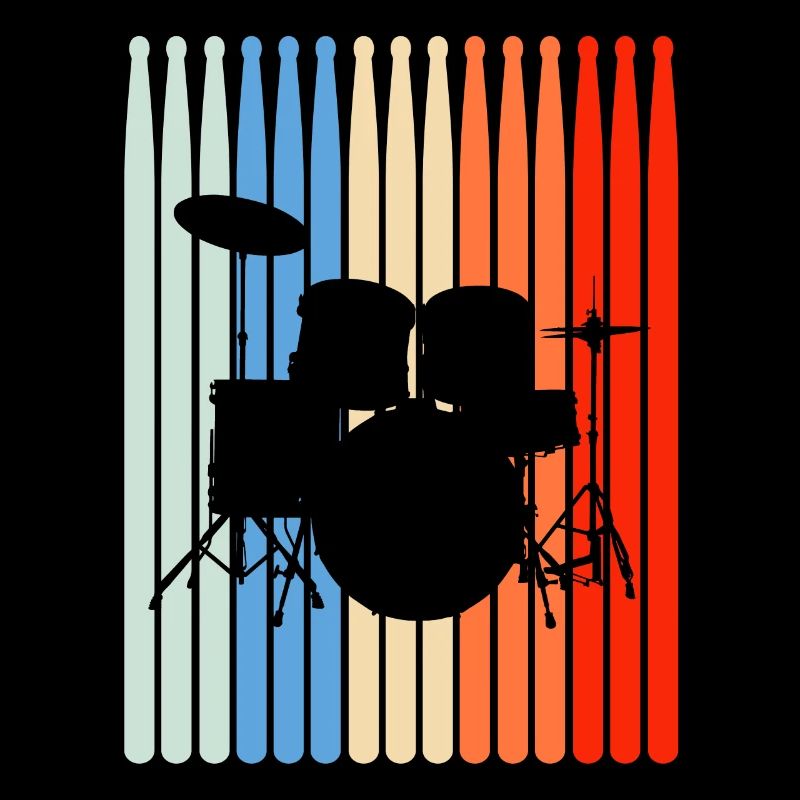 Schlagzeug Retro Drumset Drumsticks