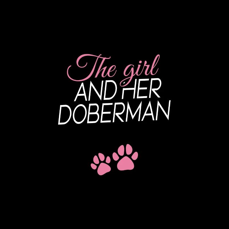 La fille et son Doberman Dobermann
