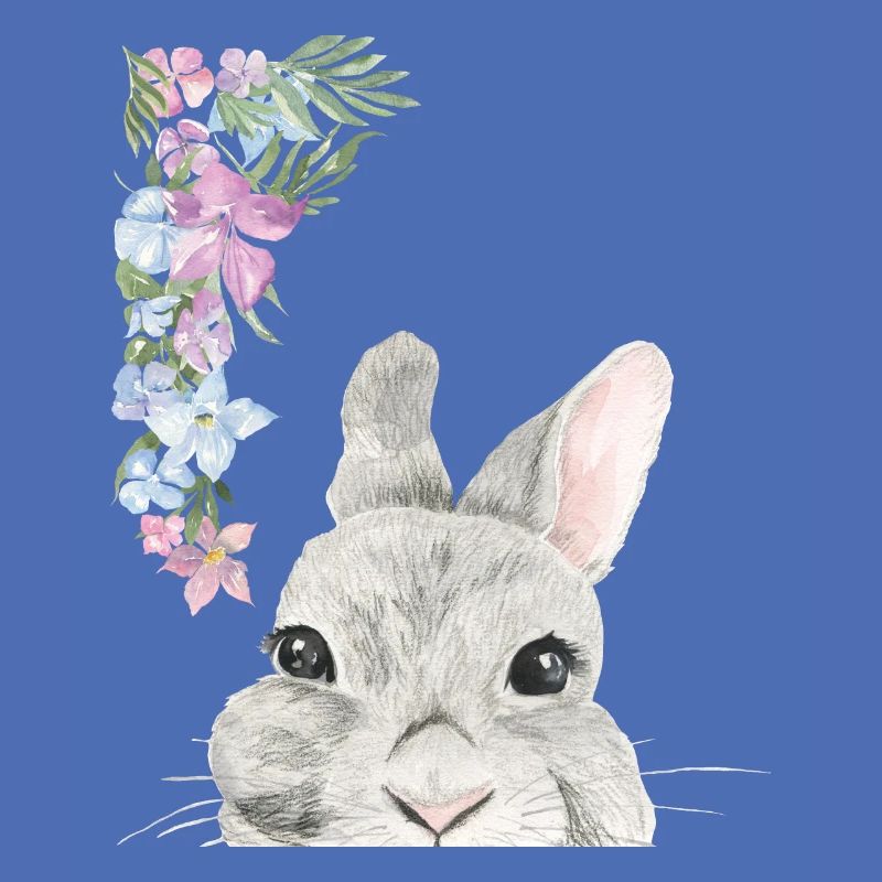 Hasenkopf Mit Blumen