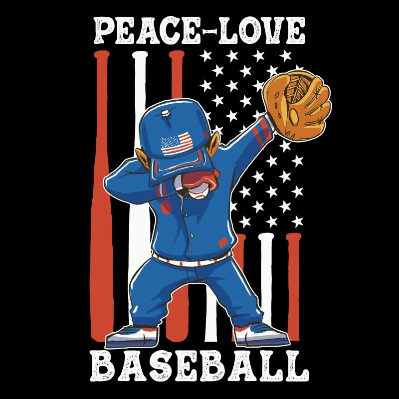 Mädchen Frieden Liebe Baseball