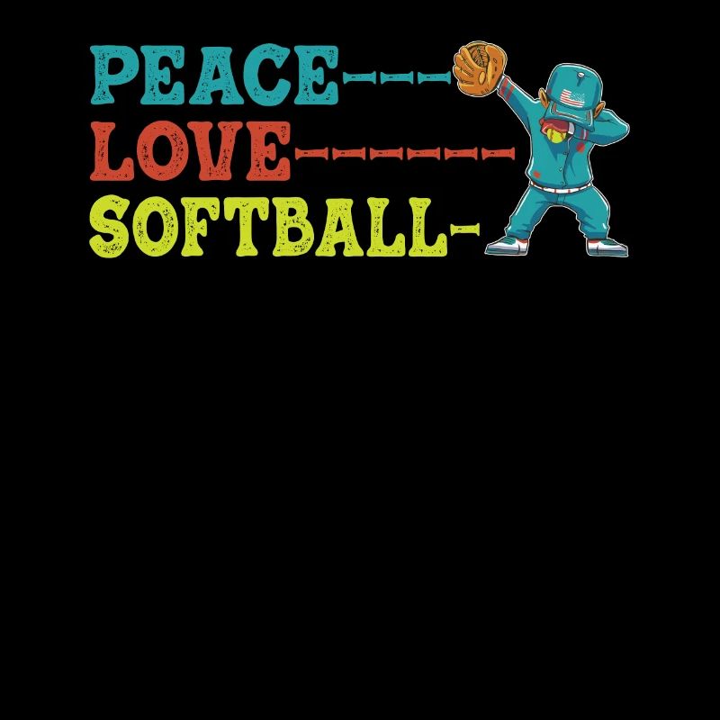 Mädchen Frieden Liebe Softball