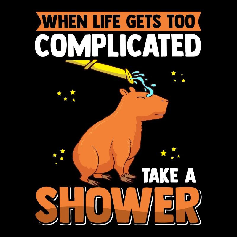 Capybara Shower Capybara Funny Rodent