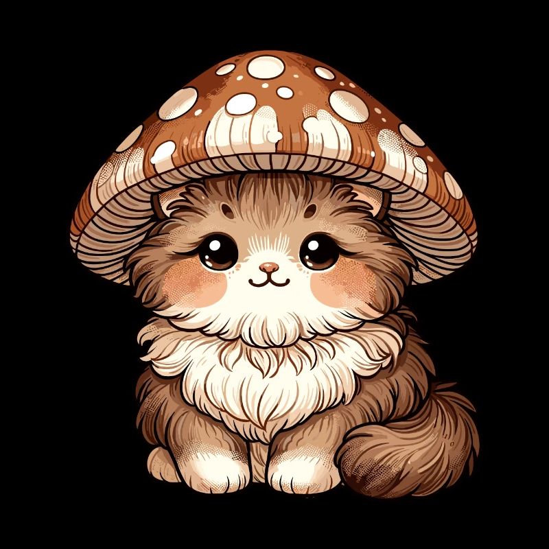 Cottagecore Chat Champignon Champignon Chaton