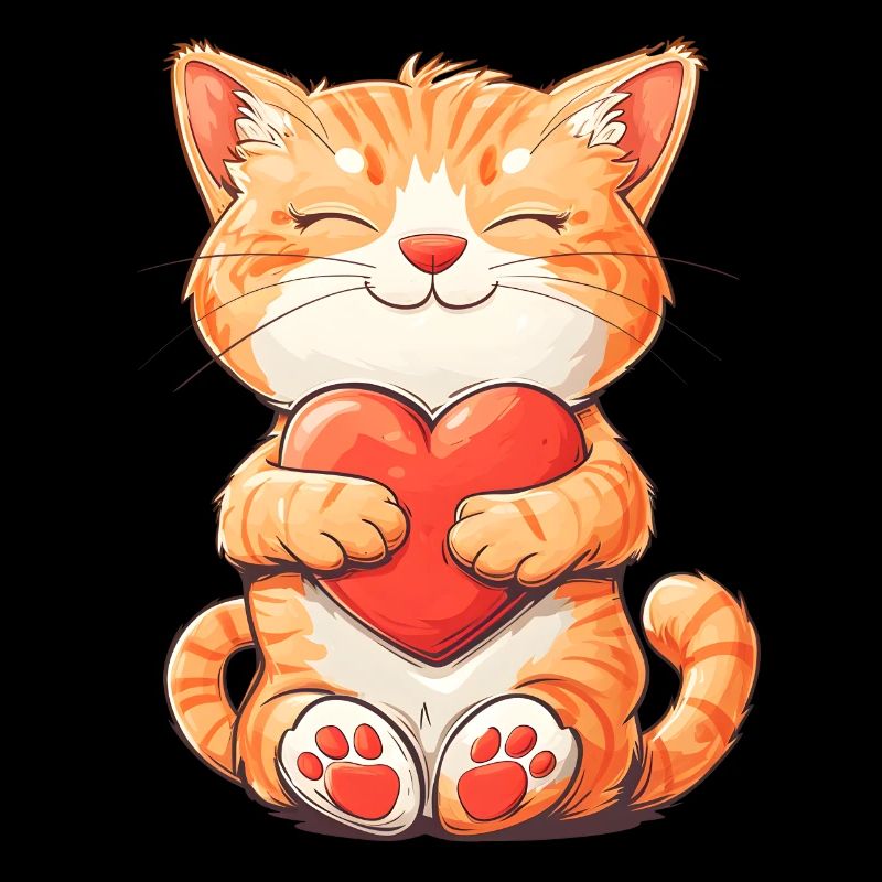Saint Valentin Chat Chat Amour Coeur