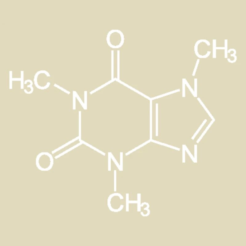 Molécule de café Formule structurelle chimique Centre blanc