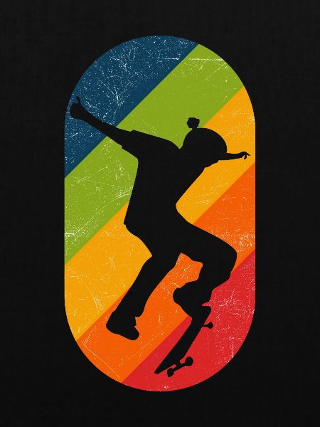 Skateboard Retro Kickflip Distressed